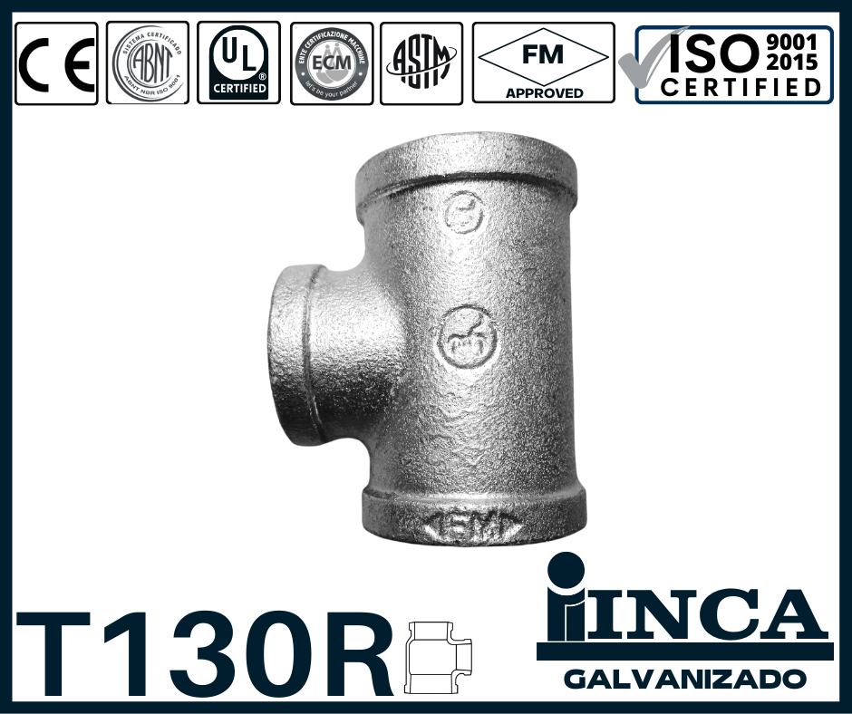 Te Reducción Galvanizado T130R