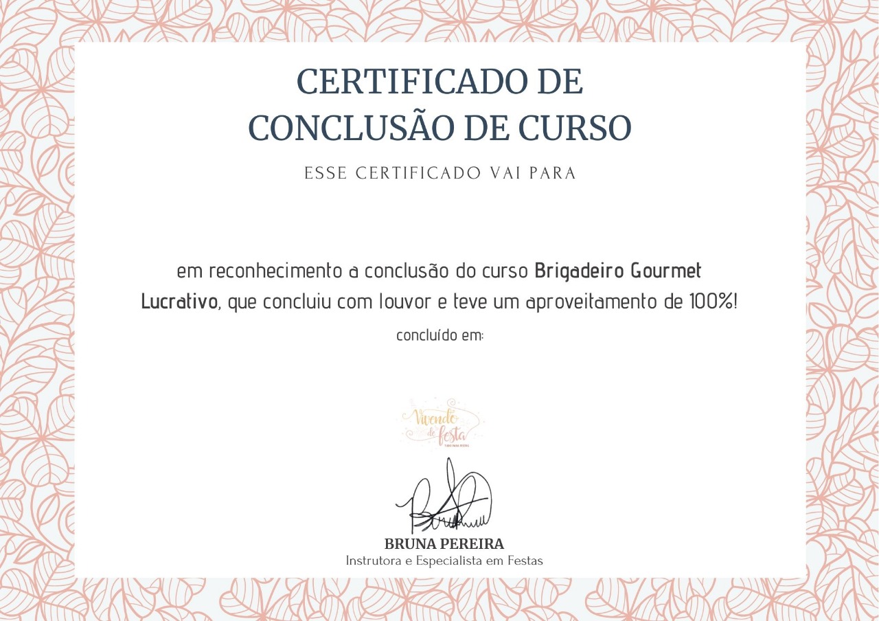 Curso de Doces Gourmet - Cambará, Paraná, Brasil, Perfil profissional